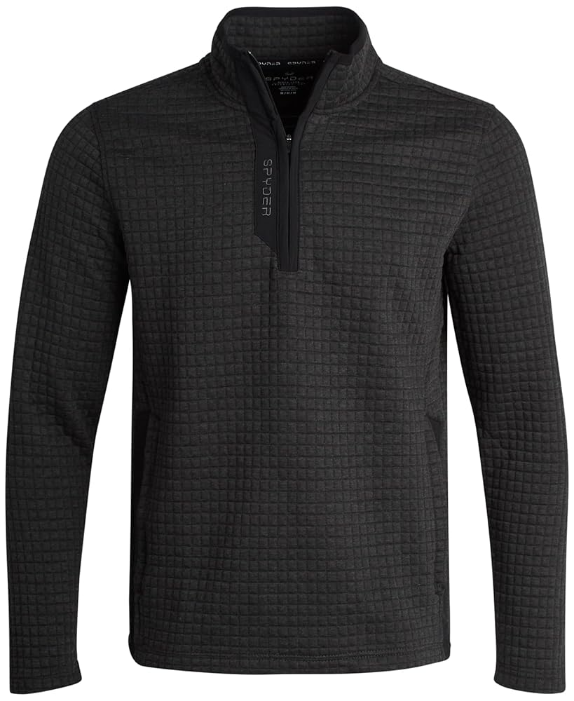 Spyder Mens Quarter Zip Pullover Sweatshirt - Grid Fleece